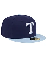 New Era Men's Navy/Light Blue Texas Rangers Color Pack 2-Tone 59FIFTY Fitted Hat