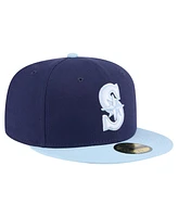 New Era Men's Navy/Light Blue Seattle Mariners Color Pack 2-Tone 59FIFTY Fitted Hat