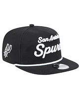 New Era Men's Black San Antonio Spurs Team Text Golfer Snapback Hat