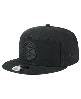 New Era Men's Black Denver Nuggets Adventure Canvas Split Panel 9FIFTY Snapback Hat