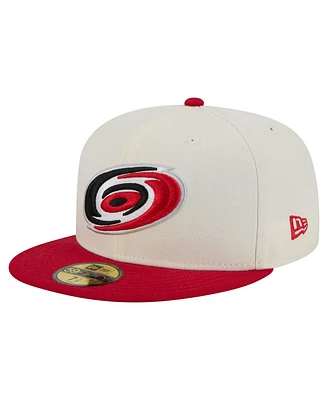 New Era Men's White Carolina Hurricanes Chrome Two-Toned 59FIFTY Fitted Hat