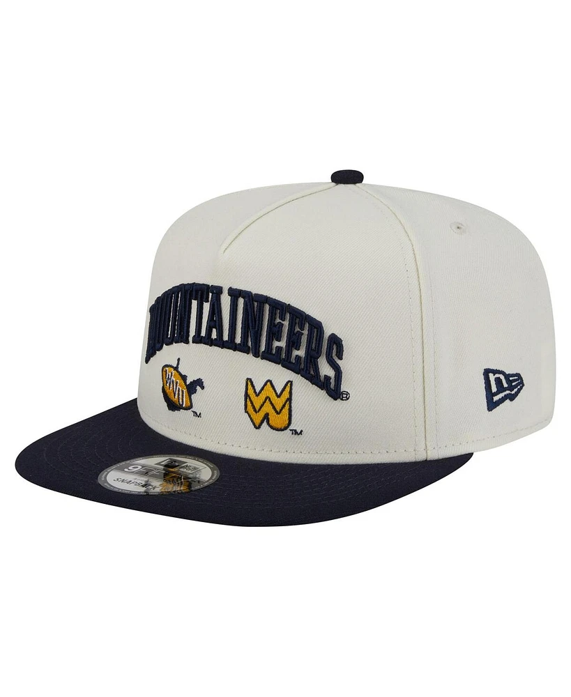 New Era Men's White West Virginia Mountaineers Collegiate 9FIFTY A-Frame Snapback Hat