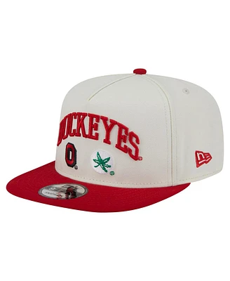 New Era Men's White Ohio State Buckeyes Collegiate 9FIFTY A-Frame Snapback Hat