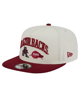 New Era Men's White Arkansas Razorbacks Collegiate 9FIFTY A-Frame Snapback Hat