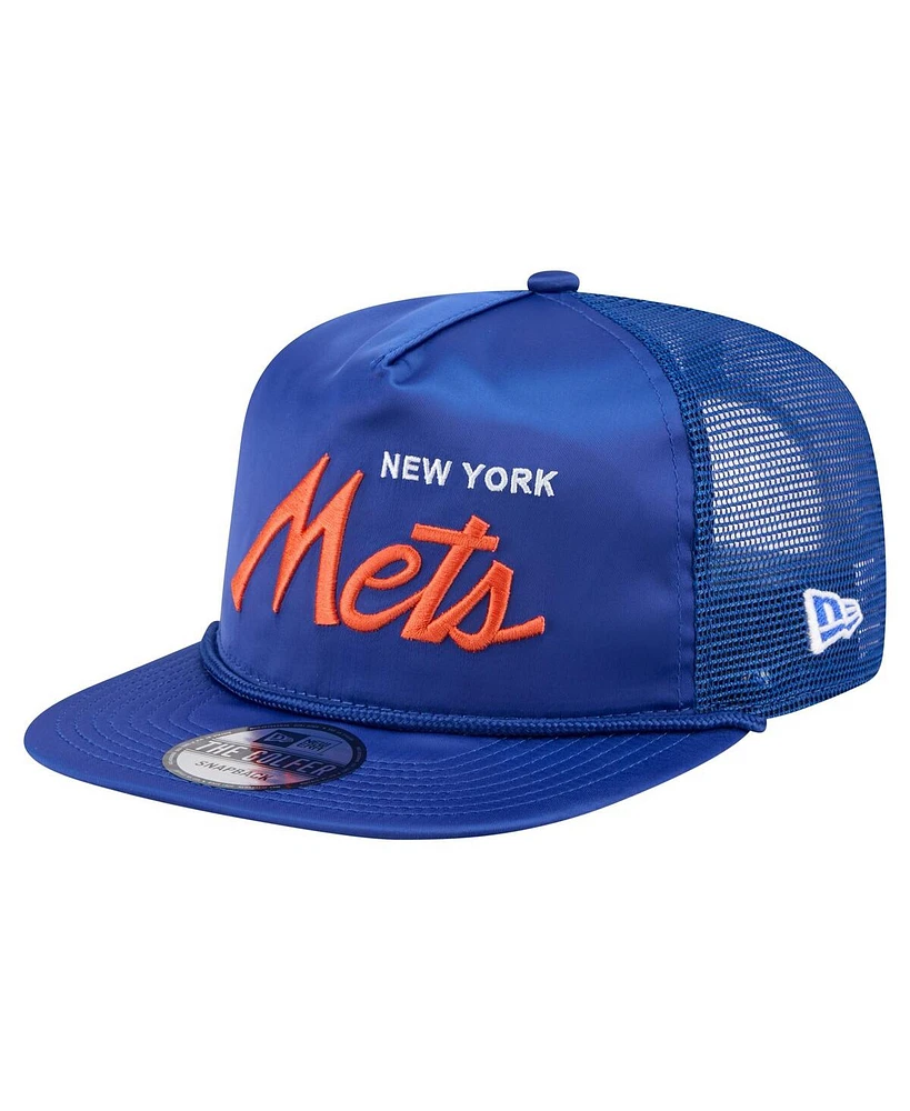 New Era Men's Royal New York Mets Retro Satin Script Golfer Adjustable Hat