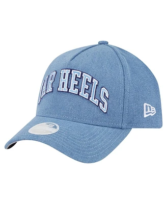 New Era Women's Denim North Carolina Tar Heels A-Frame 9FORTY Adjustable Hat