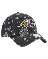 New Era Women's Black Baltimore Ravens Paisley 9TWENTY Adjustable Hat
