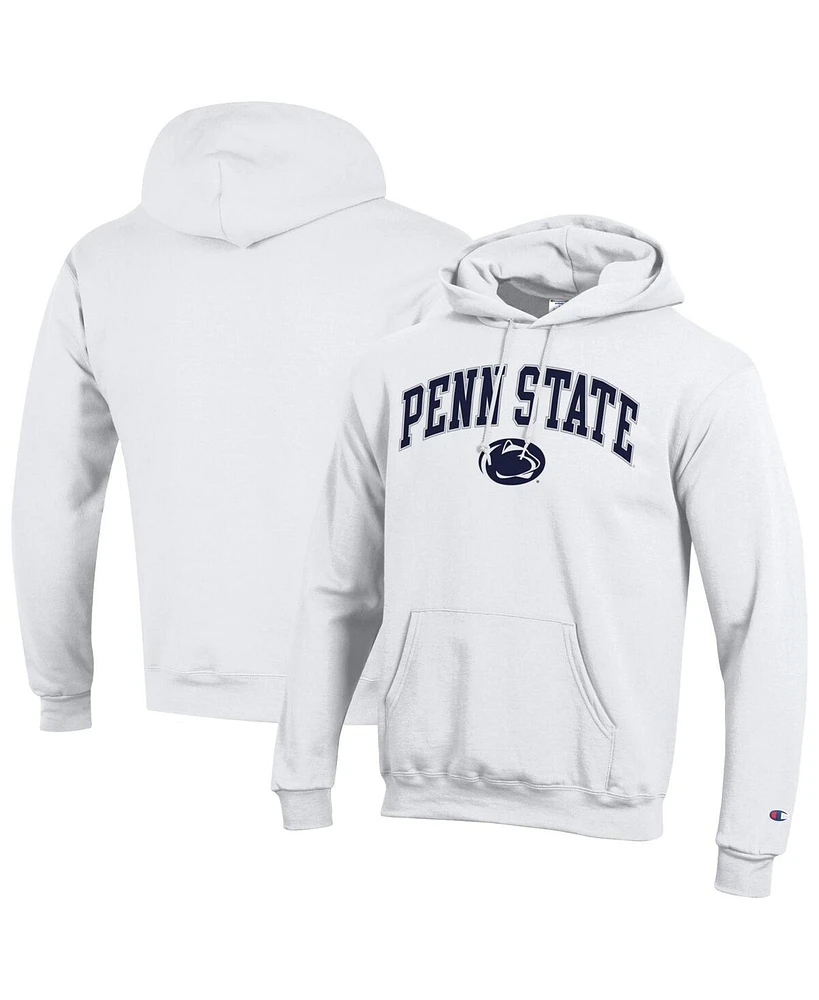 Champion Men's White Penn State Nittany Lions Arched Logo Fleece Pullover Hoodie