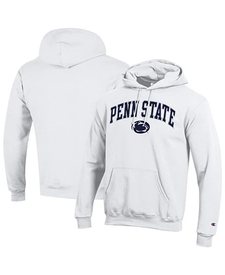Champion Men's White Penn State Nittany Lions Arched Logo Fleece Pullover Hoodie
