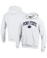 Champion Men's White Penn State Nittany Lions Arched Logo Fleece Pullover Hoodie