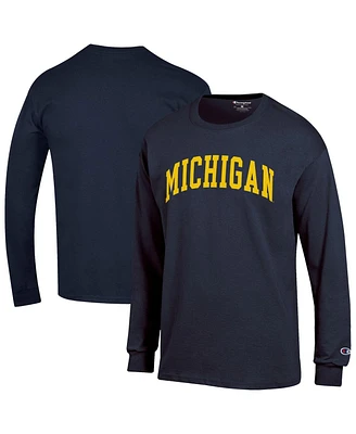 Champion Men's Navy Michigan Wolverines Basic Arch Long Sleeve T-Shirt