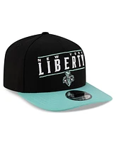 New Era Men's and Women's Black/Green New York Liberty 2025 Wnba Draft A-Frame 9FIFTY Snapback Hat