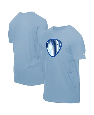 New Era Men's Light Blue Chicago Cubs Guitar Pick T-Shirt