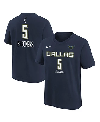 Nike Big Boys and Girls Paige Bueckers Navy Dallas Wings 2025 Wnba Draft Explorer Edition Name Number T-Shirt