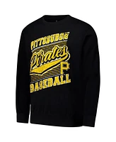 Stitches Men's Black Pittsburgh Pirates Lightweight Crew Sweatshirt