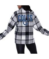 Gameday Couture Women's Gray Indianapolis Colts Fieldside Fun Plaid Button-Up Overshirt Shirt