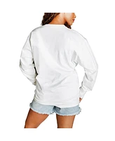 Gameday Couture Women's White Chicago Bears Big Goals Oversized Long Sleeve T-Shirt