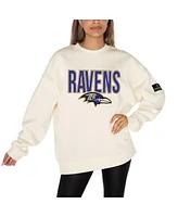 Gameday Couture Women's Cream Baltimore Ravens Premium Fleece Drop Shoulder Pullover Sweatshirt