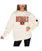 Gameday Couture Women's Cream Cincinnati Bengals Premium Fleece Drop Shoulder Pullover Sweatshirt