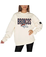 Gameday Couture Women's Cream Denver Broncos Premium Fleece Drop Shoulder Pullover Sweatshirt