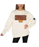 Gameday Couture Women's Cream Washington Commanders Premium Fleece Drop Shoulder Pullover Sweatshirt