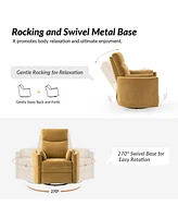 Monica Swivel Rocker Power Recliner with Movable Pillows and Usb Port