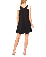 CeCe Women's V-Neck Contrast-Bow Sleeveless Dress