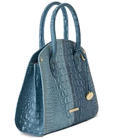 Brahmin Rosetta Denim Secour Medium Leather Satchel