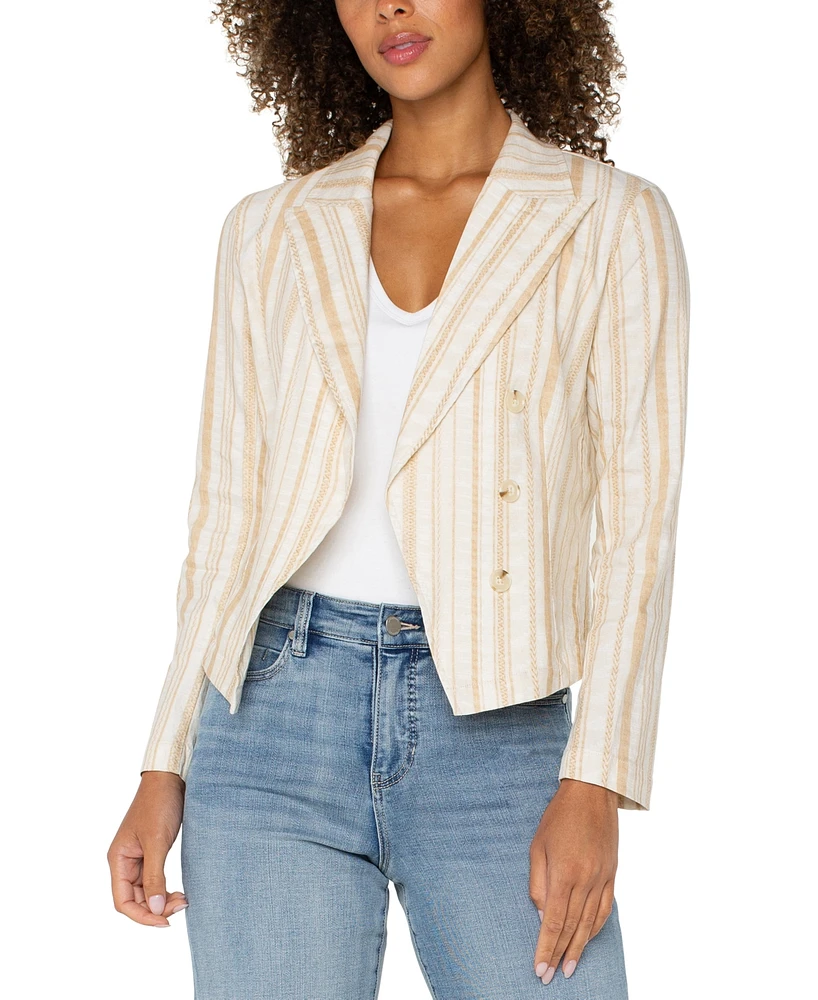 Liverpool Los Angeles Women's Striped Open Front Blazer