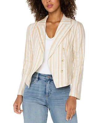 Liverpool Los Angeles Women's Striped Open Front Blazer