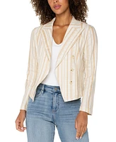 Liverpool Los Angeles Women's Striped Open Front Blazer