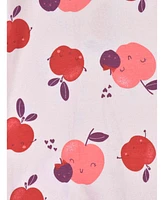 Gerber Baby Girls 4-Pack Snug Fit Footed Cotton Pajamas, Apple & Woodland Floral, 12 Months