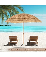Gymax 8FT Hula Thatched Tiki Umbrella Hawaiian Style Beach Umbrella Patio