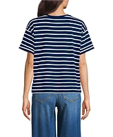 Lands' End Petite Oversized Supima Short Sleeve Crew Neck T-Shirt