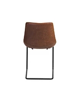 Set of 2 Faux Leather Cantilever Chairs for Dining Room or Office Seating