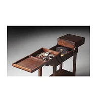 Solid Wood Rectangular End Table With Drawer And Shelf
