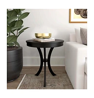 Contemporary Round Side Table – Durable Manufactured Wood Design