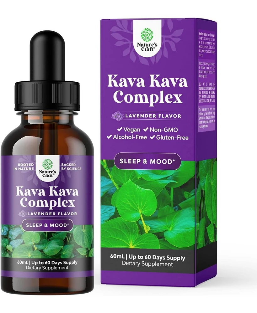 Kava Kava Complex | Mood Support Supplement, Calming High Concentration Extract with Chamomile & Lavender Flavor | 60ml