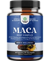 Maca Root Complex for Men | Herbal Supplement with Siberian Ginseng Ashwagandha & Black Maca Roots for Men's General Health | 60ct