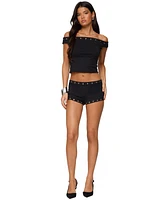 Edikted Women's Neriah Grommet Micro Shorts