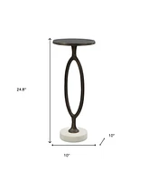Modern 25" End Table – Bronze Finish Aluminum Design for Living Room or Patio