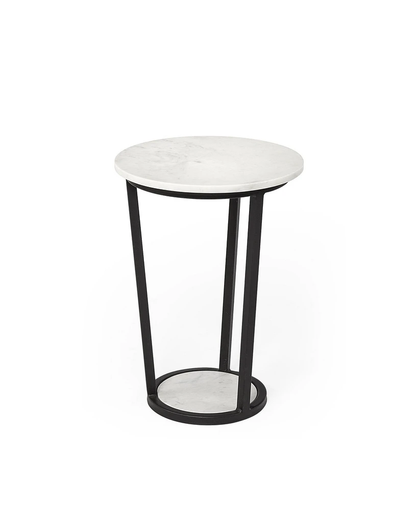 Chic Round Marble Side Table – Ideal for Sofa or Bedside Use