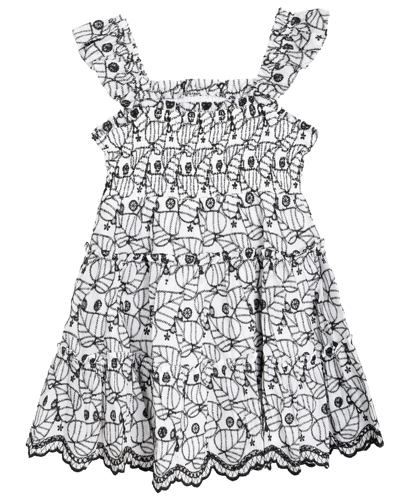 Rare Editions Toddler and Little Girls Enlarged Leaf Eyelet Dress