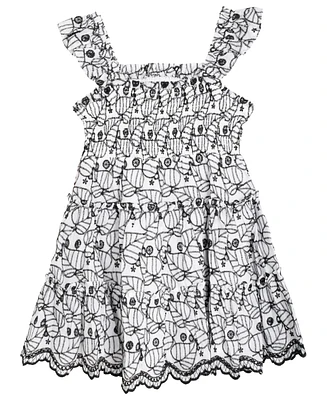 Rare Editions Toddler and Little Girls Enlarged Leaf Eyelet Dress