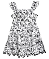 Rare Editions Toddler and Little Girls Enlarged Leaf Eyelet Dress