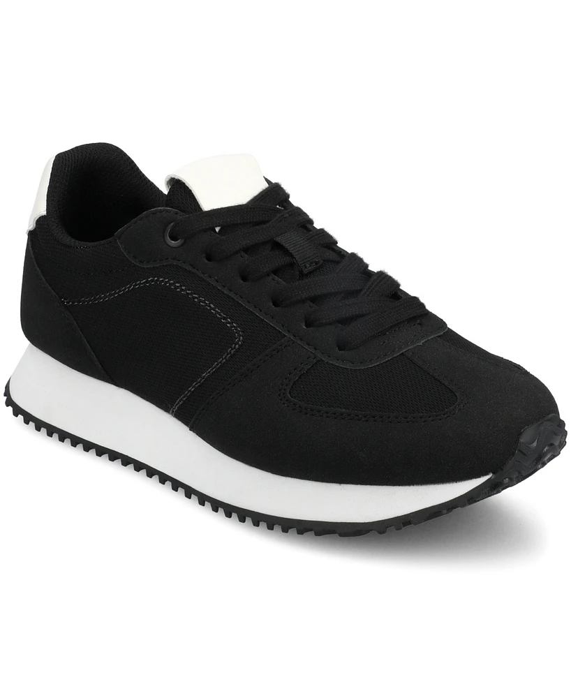 Journee Collection Women's Flow Lace Up Jogger Sneakers
