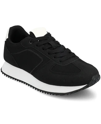 Journee Collection Women's Flow Lace Up Jogger Sneakers