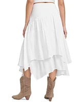 Guess Women's Tanya Denim Tiered Maxi Skirt