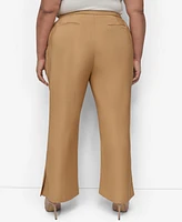 Dkny Plus Sueded Canvas High-Rise Pants