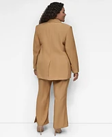 Dkny Plus Sueded Canvas One-Button Blazer